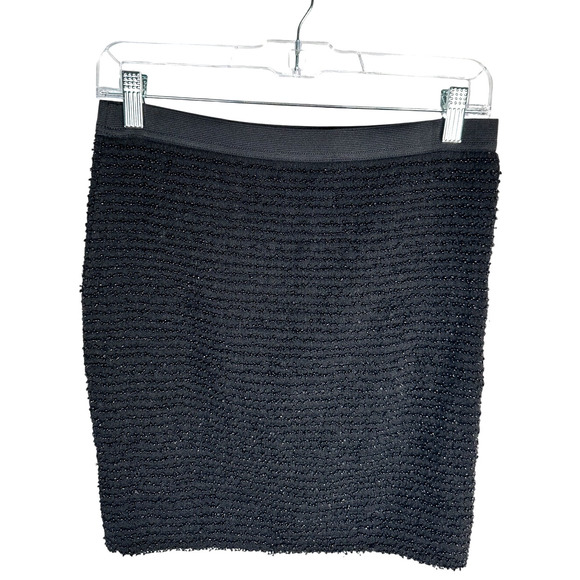 Revolve S BEADED Mini Skirt $199 Stretch Bodycon Elastic Waist Black - Picture 2 of 8